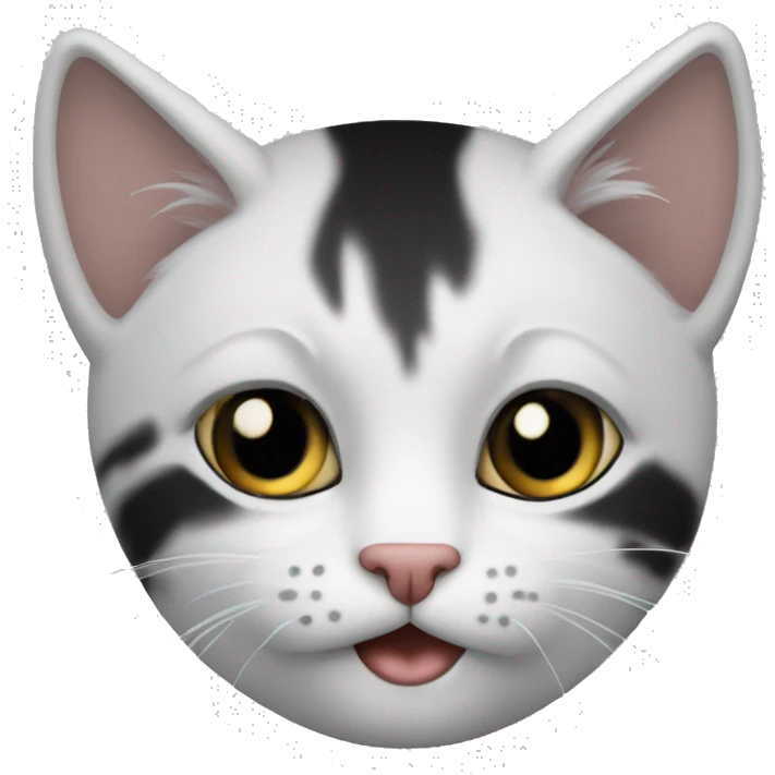 Черно белая кошка emoji