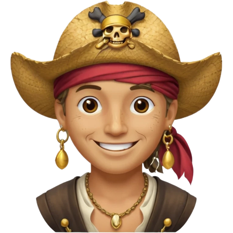 Pirate with a straw hat emoji