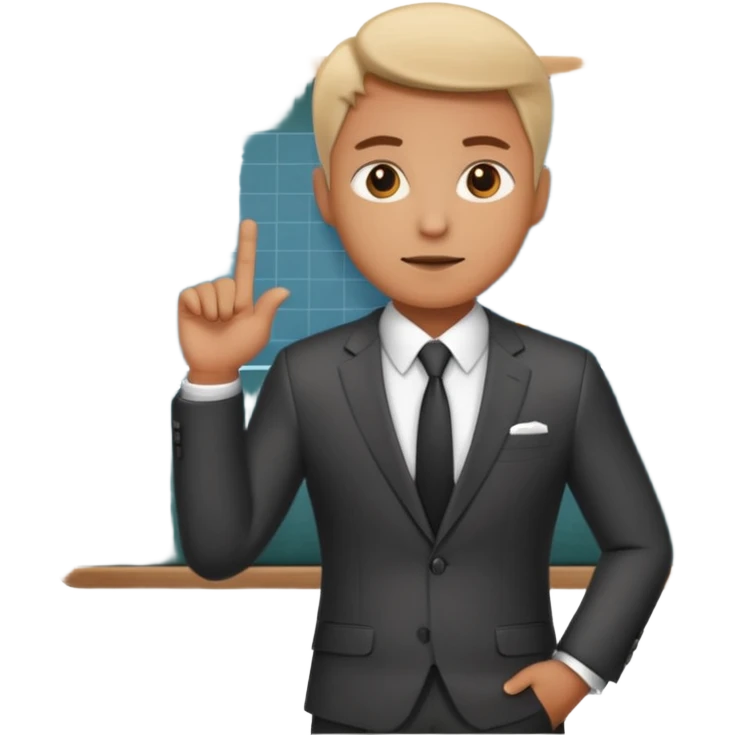 marketer standing in front of a chart board emoji