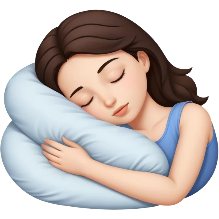 Brunette girl sleepin emoji
