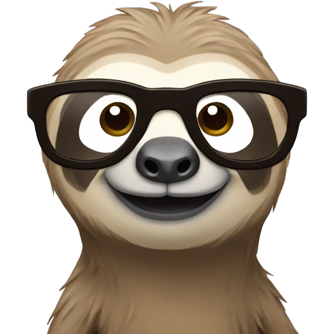 sloth with glasses  emoji
