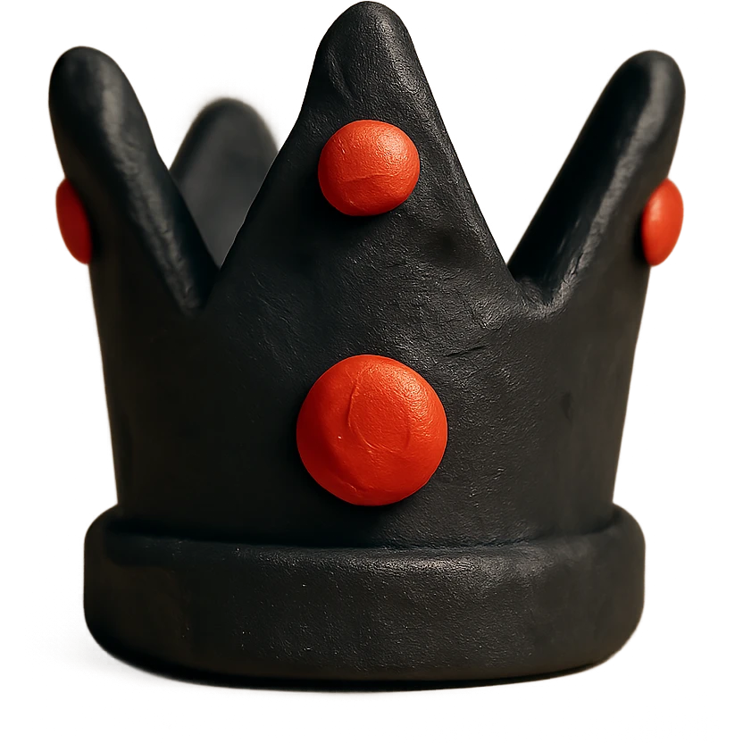 black crown with red jewels emoji