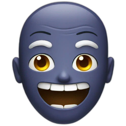 Head with creepy smile emoji