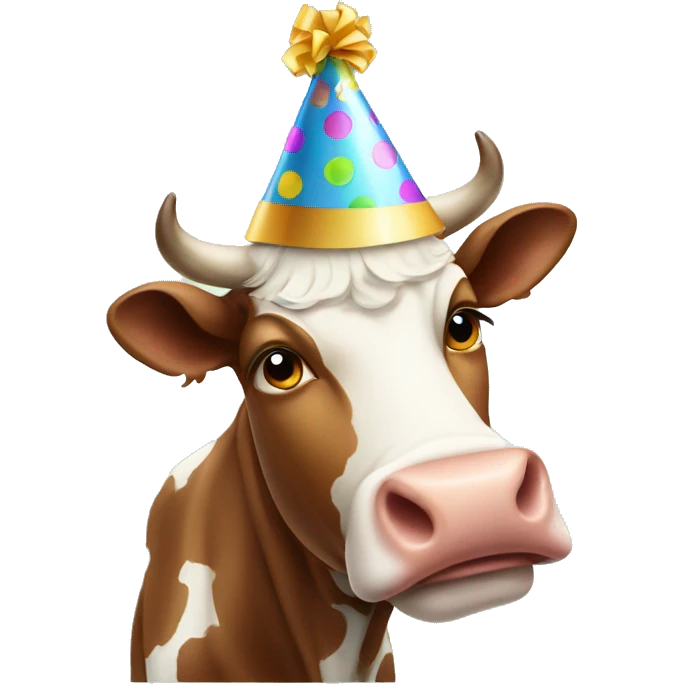 cow with birthday hat emoji