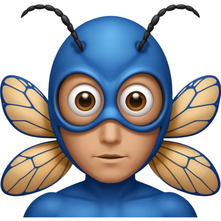 blue insect costumed man emoji