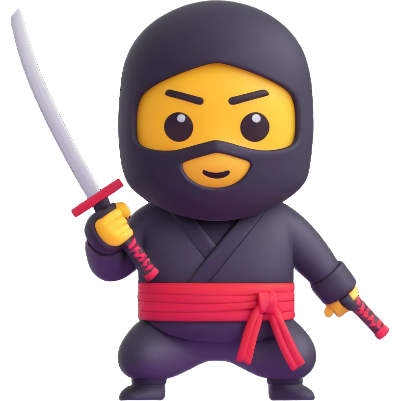 ninja, 3D emoji style emoji