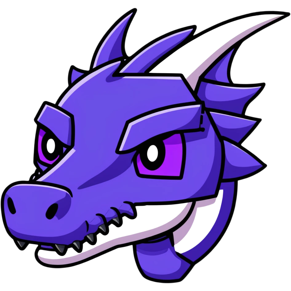 Minecraft black dragon head with purple eyes emoji