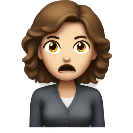 Very angry lady with brown hair emoji