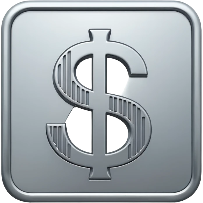 gray dollar sign SYMBOL in square, like icon emoji