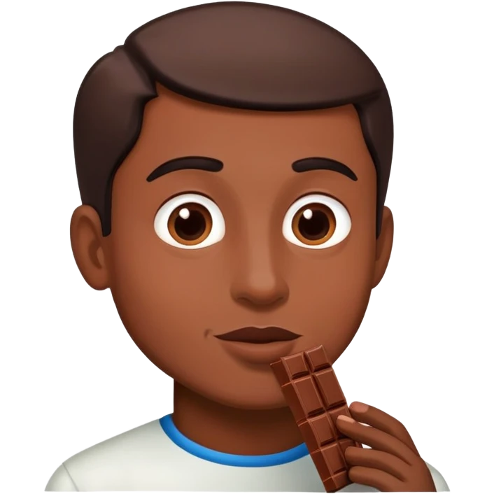 A man eating ￼ Dubai chocolate emoji