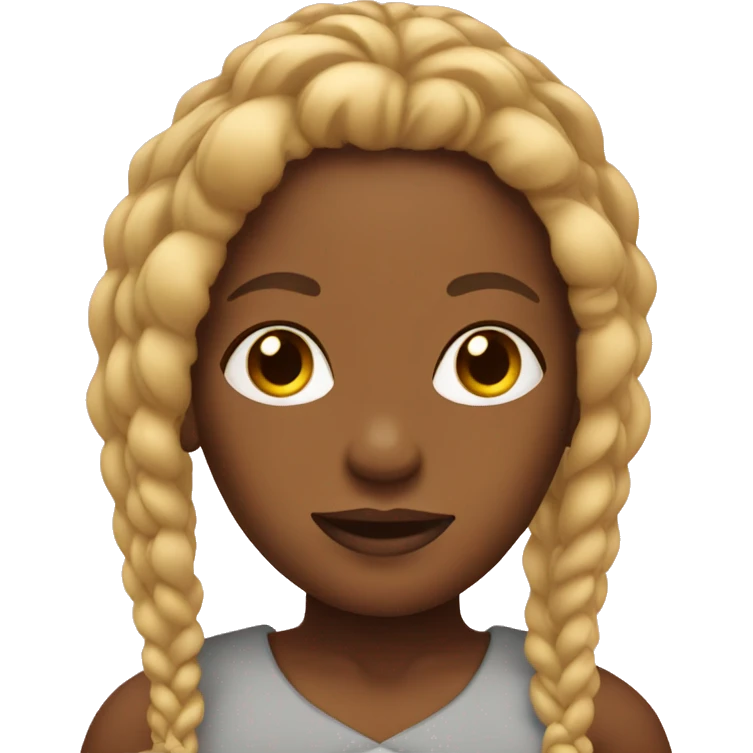 A black mom with blonde braids emoji