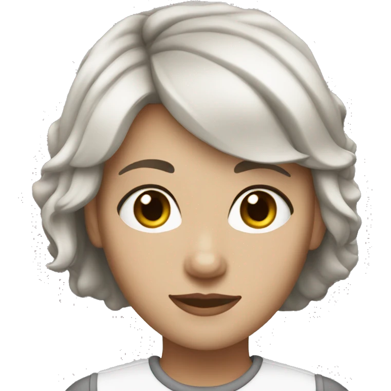 white girl, black,white and short hair, 40 age emoji