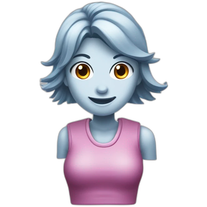 Fille avec un carré court des tâches de rousseur et un appareil dentaire  emoji