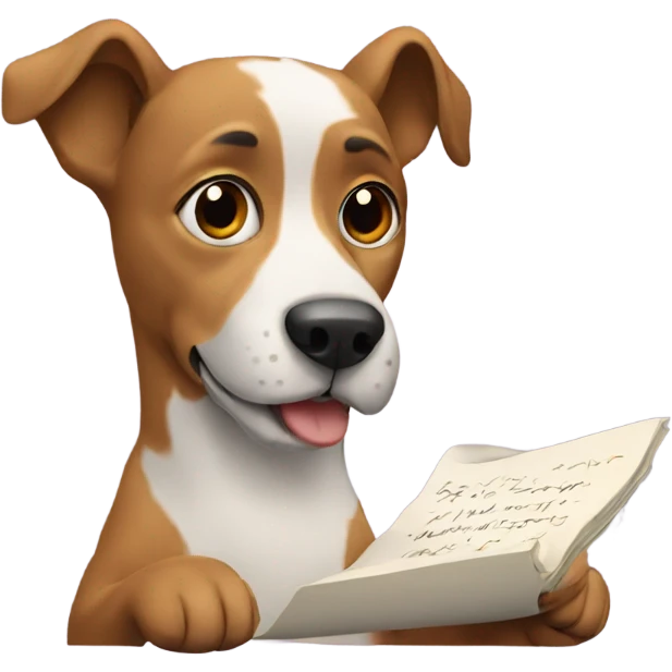 Dog writing  emoji