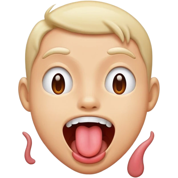 Tongue out and shaking emoji