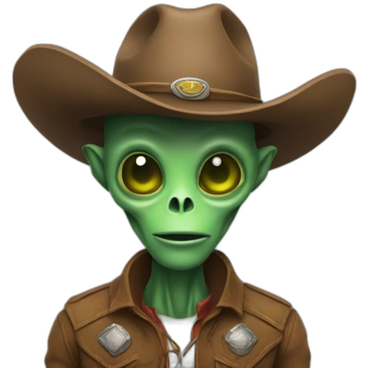 Alien with a cowboy hat emoji