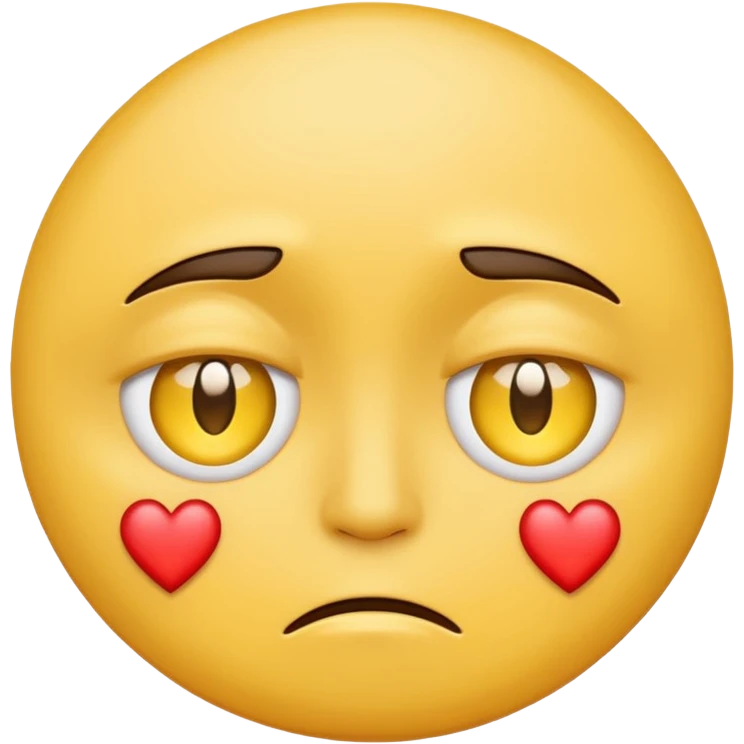 A yellow circular frowning Face with a heart above one eye and a tear under the other emoji