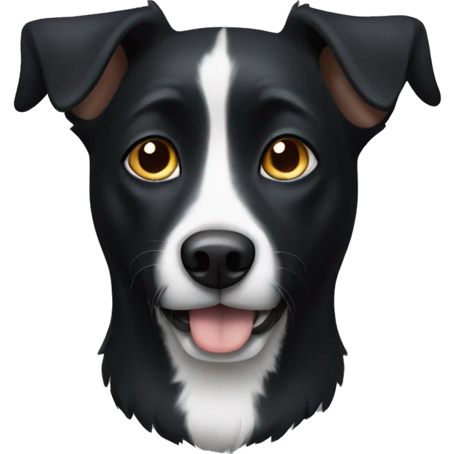 Black dog with white in center of face emoji