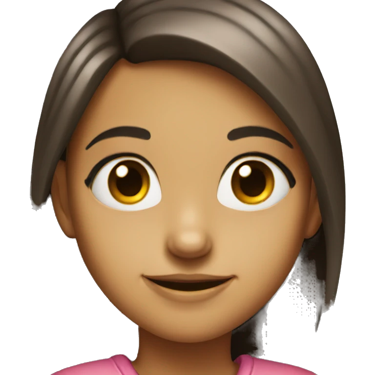 a girl giving a smirk smile emoji