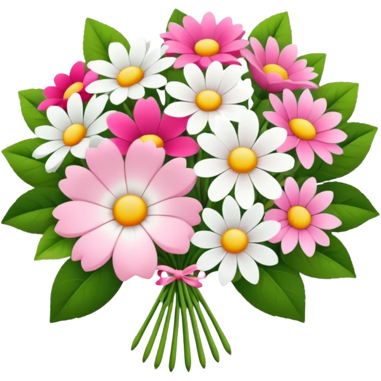 bouquet of flowers pink and white  emoji