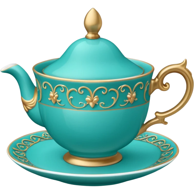 Madeleine Hatter inspired teal teacup emoji