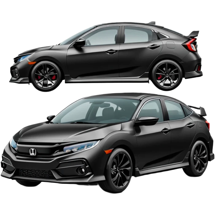 Make an emoji of a 2024 Honda civic sport with a black exterior with no added color  emoji