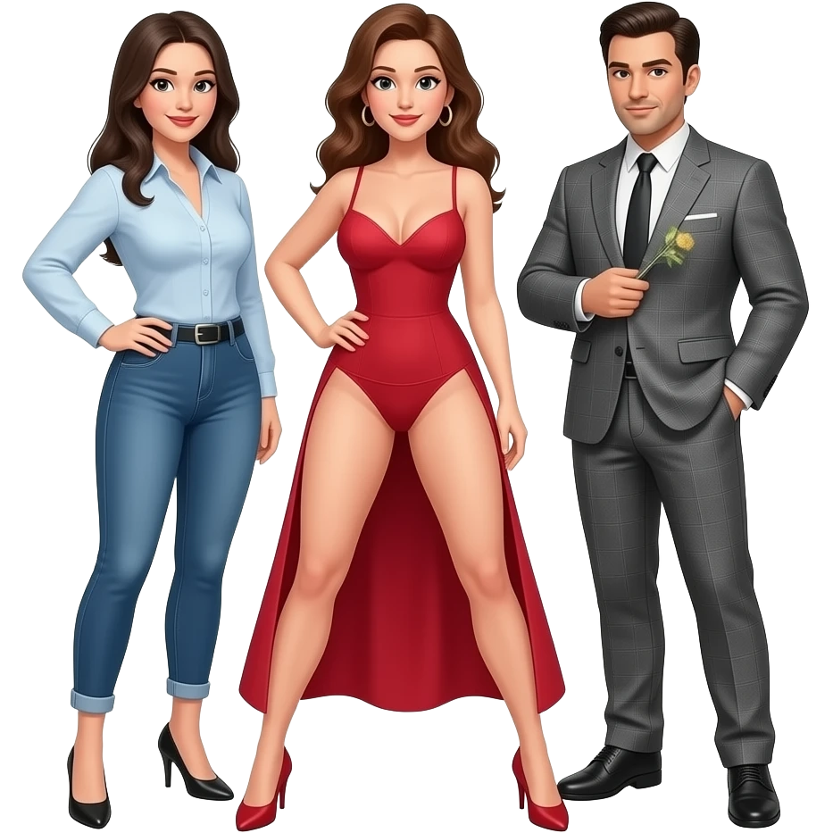 Naked woman full body with open legs and womanizer emoji