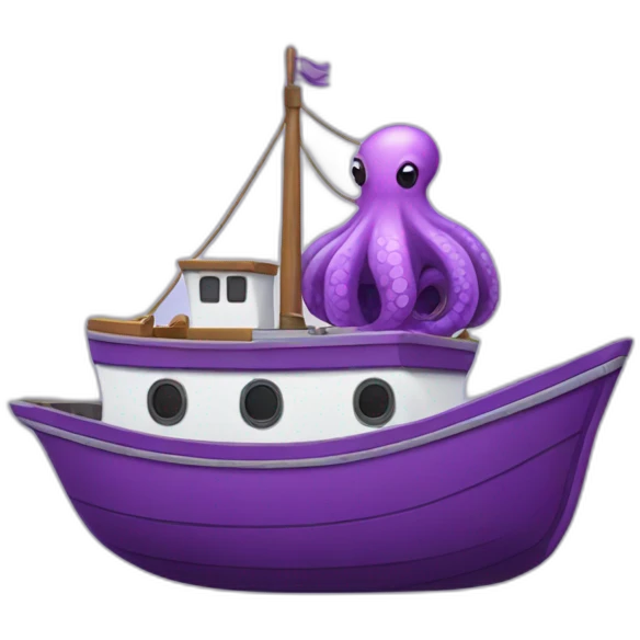 purple octopus crush boat emoji