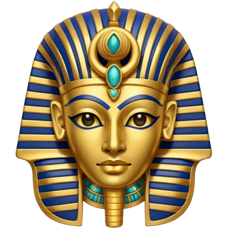 Discord emoji for "RA Silkroad", Ancient Egyptian theme, Pharaoh mask, Ankh, Scarab, Eye of Horus, colorful, shiny gold, small, clear.
 emoji