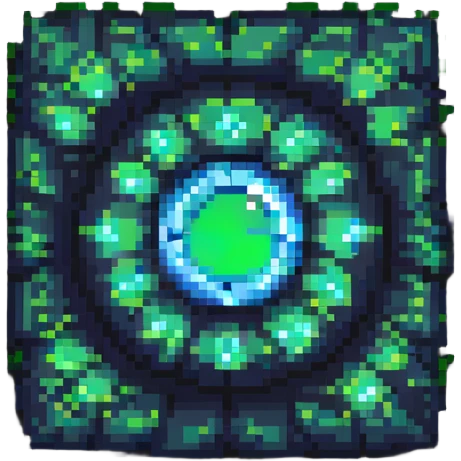 A sparkle with a blue core and green glows emoji