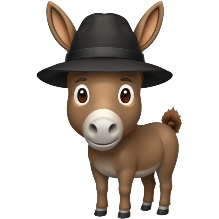 donkey with black hat emoji