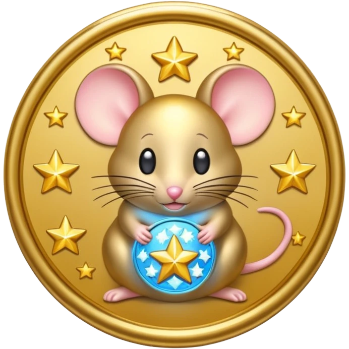 mouse coin with stars around it
 emoji