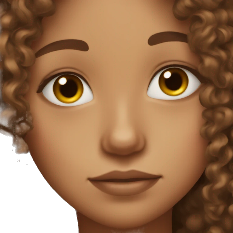 Brown Curly hair clear skin girl nap emoji
