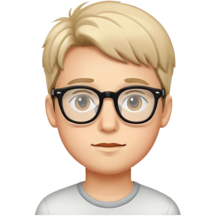 realistic portrait of boy with glasses emoji