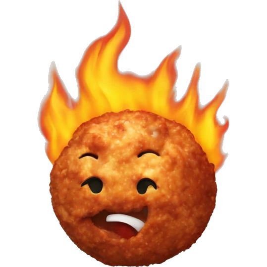 Meatball on fire emoji