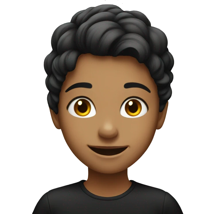 smiling girl in black shirt emoji