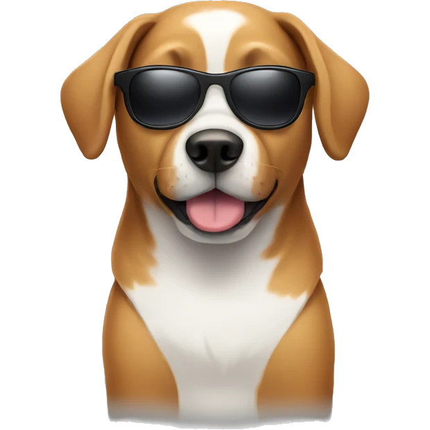 Dog wear sunglasses emoji