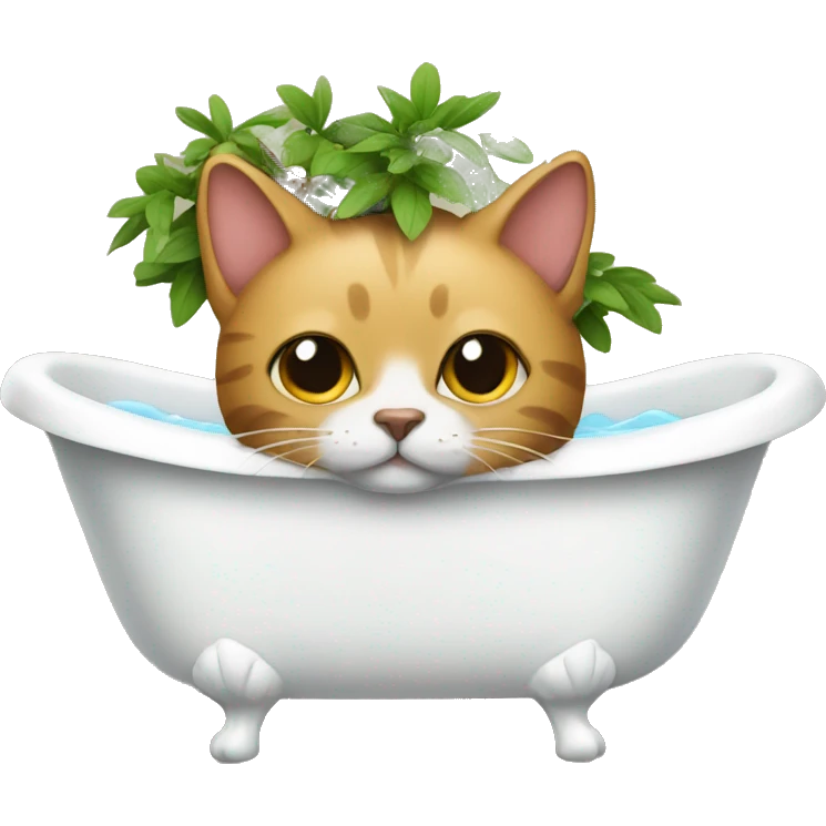 Tree Cat in bathtub  emoji