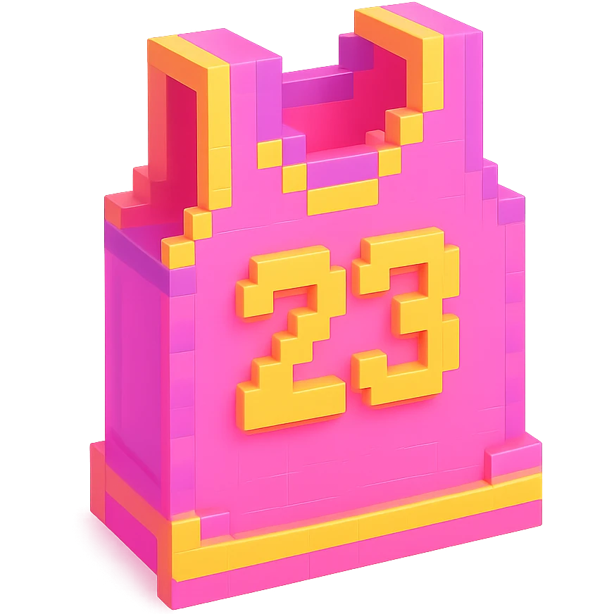 светящейся розовая баскетбольная майка с надписью "23", no background emoji