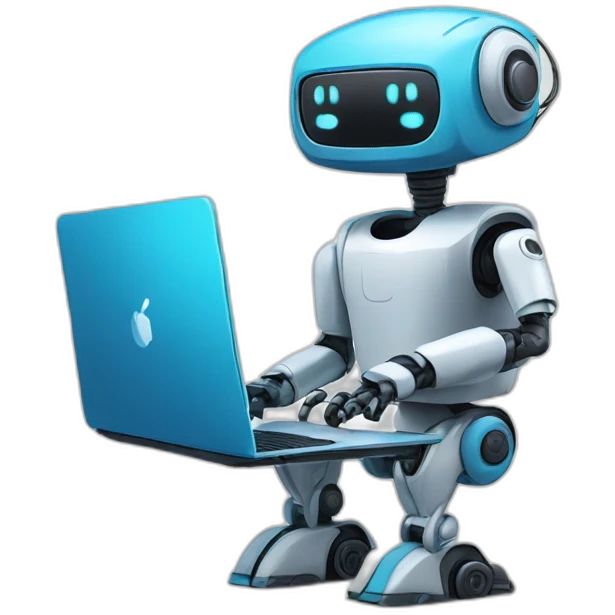 electric robot with laptop emoji