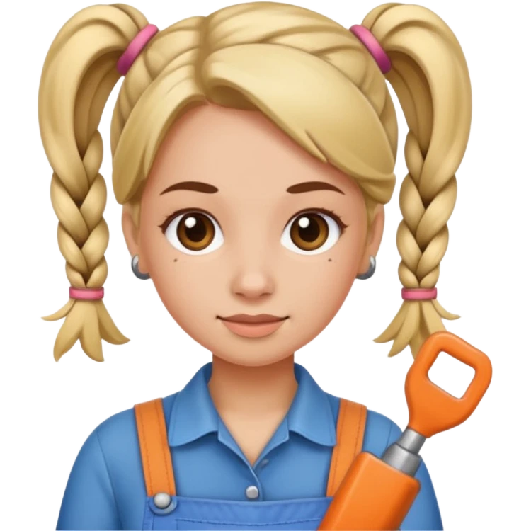 Handy woman with pig tailes emoji