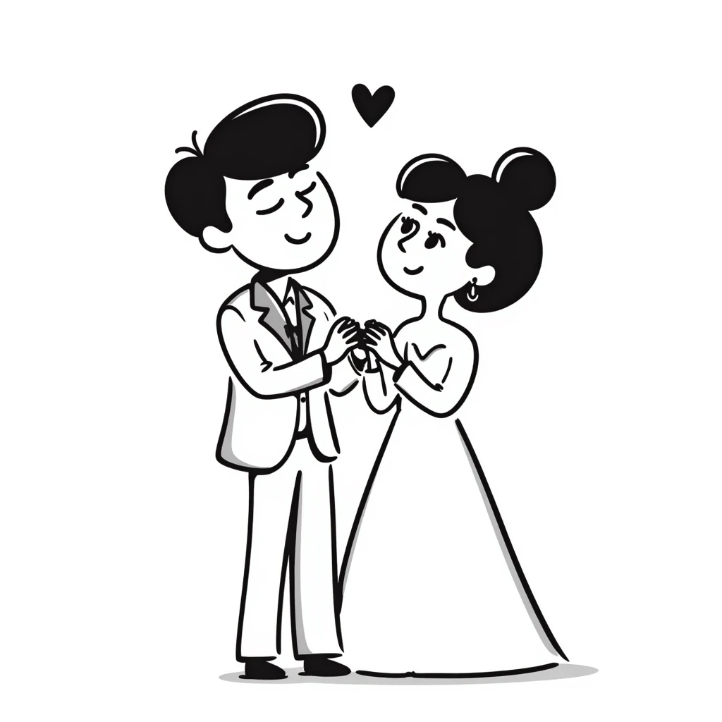 husband and wife together, wedding rings emoji