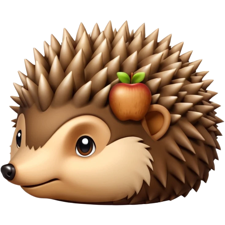 curled up hedgehog without face or limbs, apple emoji style emoji