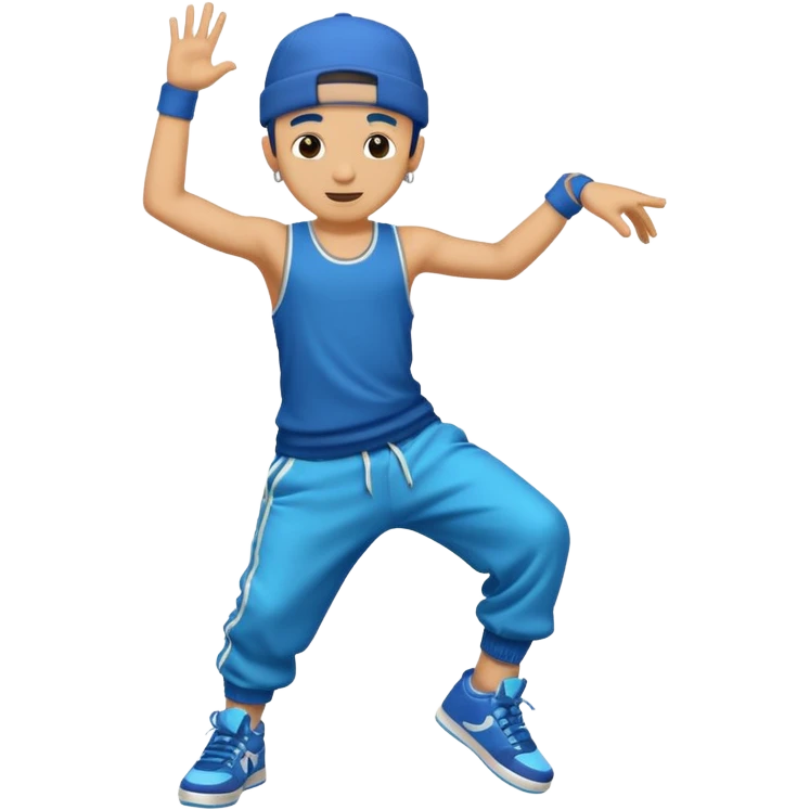 street dancer boy with music item emoji