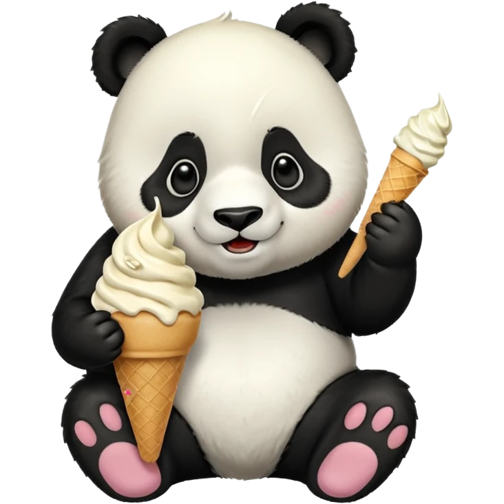 Panda eating ice cream emoji