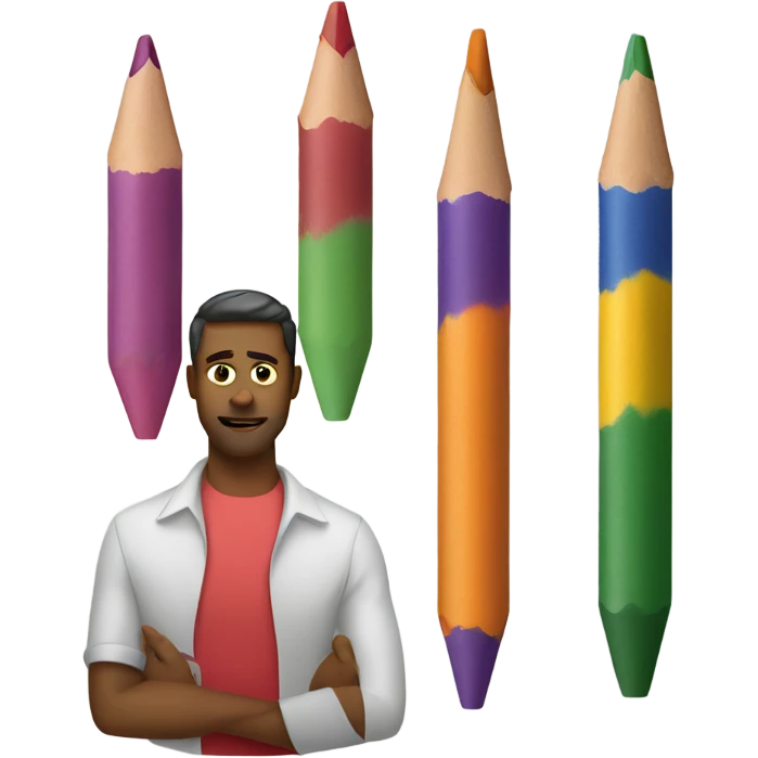 Mansplaining using crayons emoji