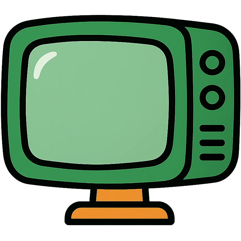 Green CRT television with rounded screen and stand emoji