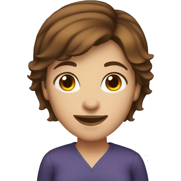 short brown hair smiling woman emoji