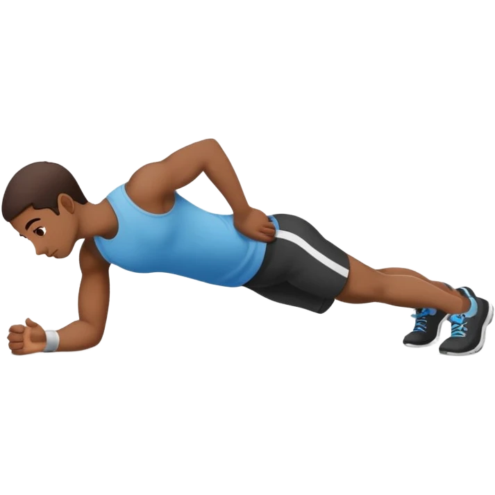 persona haciendo plancha gimnasio con los codos en el suelo emoji