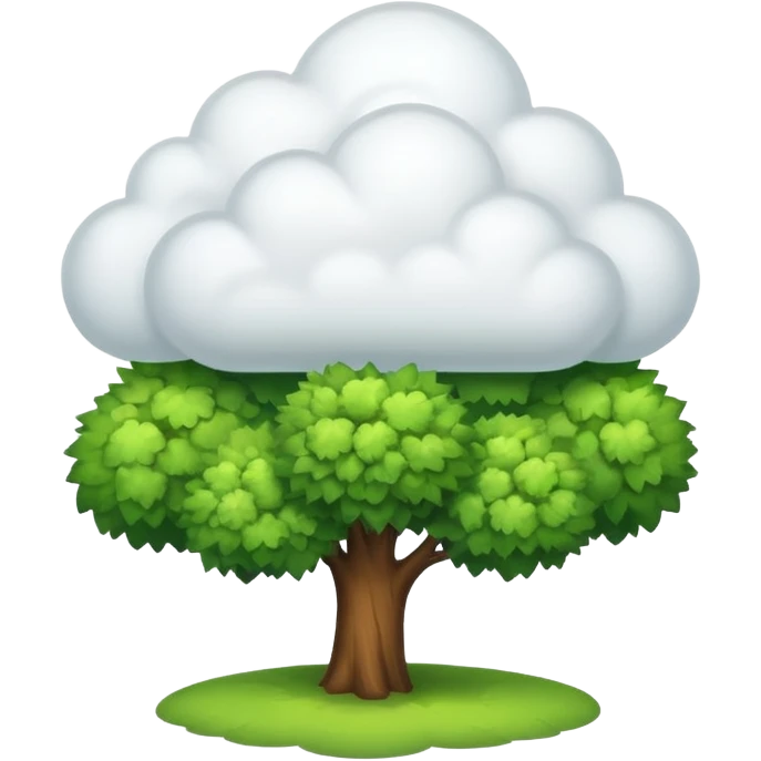 cloud with tree on it emoji